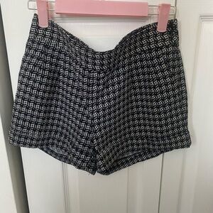 Express Black and White High Waist Shorts